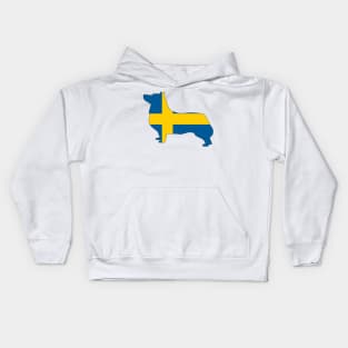 Swedish Vallhund Sweden Flag Filled Kids Hoodie